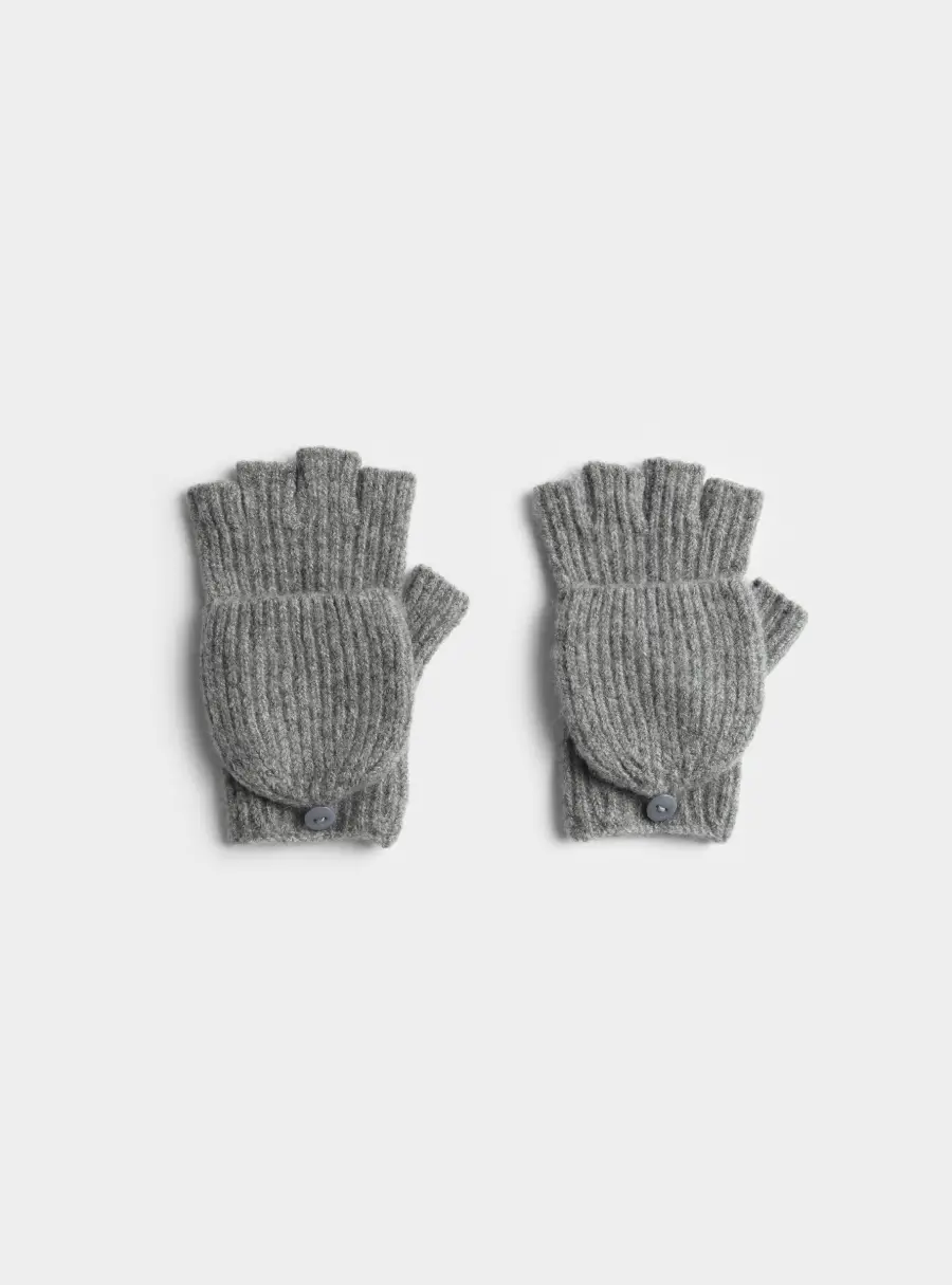 Перчатки вязаные с откидным верхом Woolens - Zimaletto