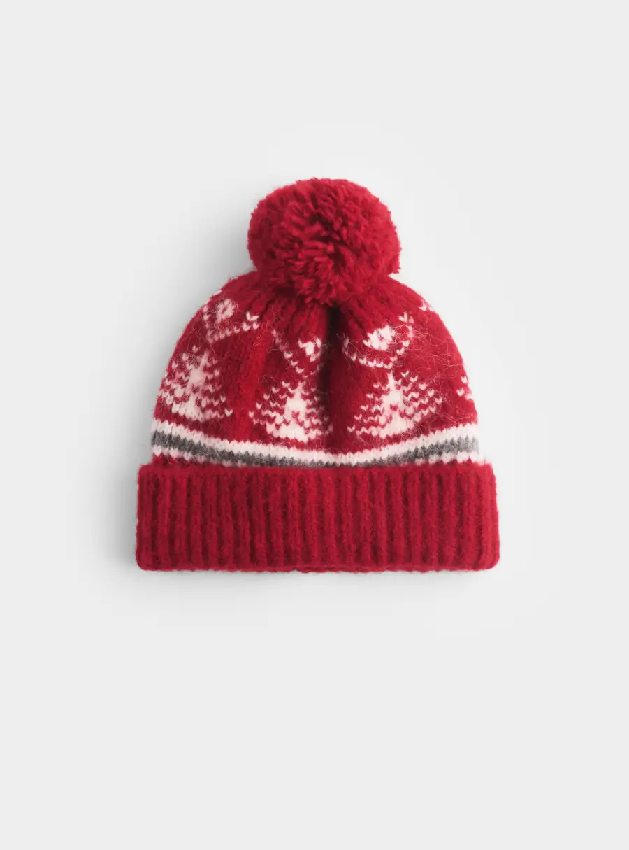 Шапка с зимним узором и помпоном, Knitting