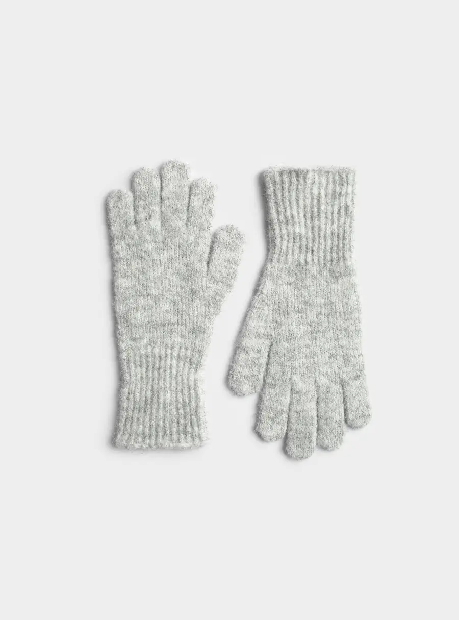Перчатки с добавлением шерсти и люрекса, Knitting fuzz